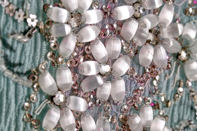 Lot 63 - A flapper dress of pale sea-blue crêpe chiffon, circa 1929