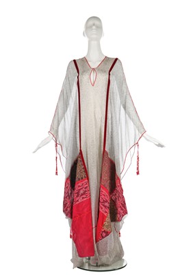 Lot 133 - A Thea Porter couture printed chiffon abaya, 1970s