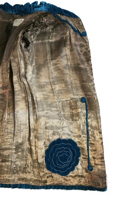 Lot 70 - A Steins of New York teal cut-velvet and lamé opera coat, 1930s