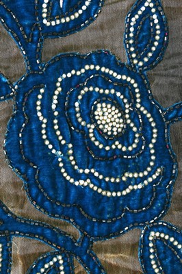 Lot 70 - A Steins of New York teal cut-velvet and lamé opera coat, 1930s