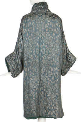Lot 56 - A good lamé opera coat in shades of silver and sea-green, 1930s