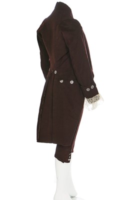 Lot 36 - A gentleman's dark brown wool court livery, circa 1800