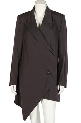 Lot 171 - A John Galliano dark-aubergine wool jacket, 'Hairclips' collection, Autumn-Winter 1988-89
