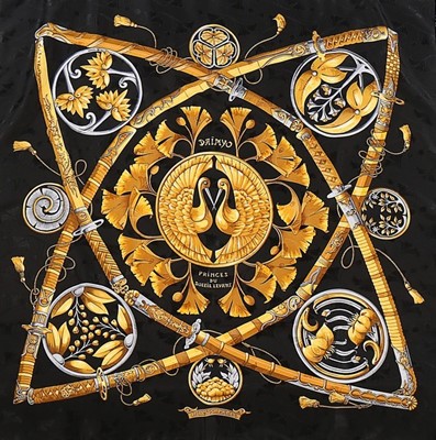 Lot 23 - An Hermès 'Princes du Soleil Levant' jacquard...
