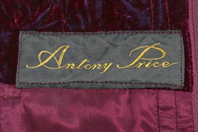 Lot 198 - Jerry Hall's Antony Price purple crushed-velvet cocktail dress, circa 1990