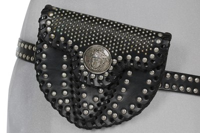 Lot 1 - A Gianni Versace studded leather belt-bag, circa 1992