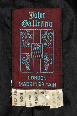 Lot 168 - A John Galliano black wool gabardine jacket, 'The Rose' collection, Autumn/Winter 1987-88