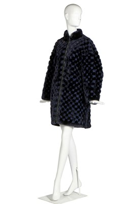 Lot 28 - A Dior ink-blue mouton fur coat, modern