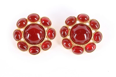 Lot 72 - Two pairs of Chanel earrings, signed, clip-on...