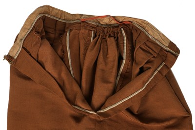 Lot 45 - An afternoon dress of cinnamon-brown ottoman silk-wool, 1865-70