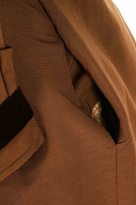 Lot 45 - An afternoon dress of cinnamon-brown ottoman silk-wool, 1865-70