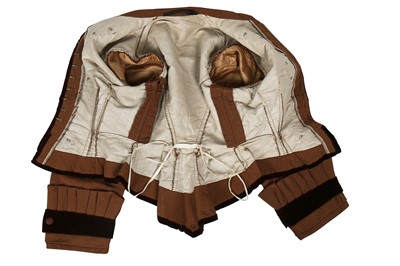 Lot 45 - An afternoon dress of cinnamon-brown ottoman silk-wool, 1865-70