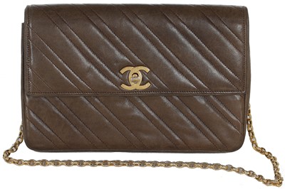 Lot 7 - A Chanel quilted lambskin leather handbag, 1980s