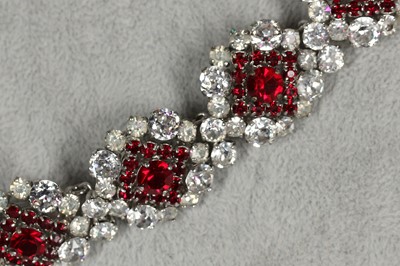 Lot 25 - A Dior necklace of cut brilliants and 'rubies', 1959