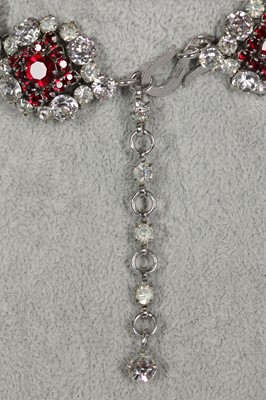 Lot 25 - A Dior necklace of cut brilliants and 'rubies', 1959