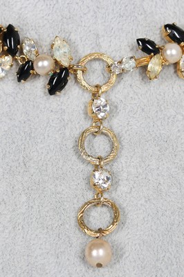 Lot 27 - A Dior necklace of faceted clear and polished black 'stones', 1964