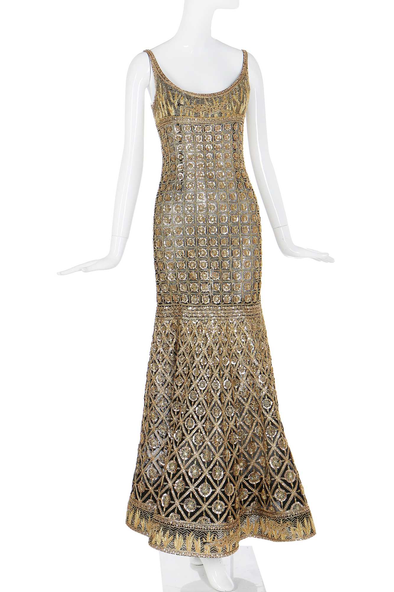 gold chanel dress 38