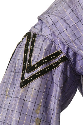 Lot 418 - A checked purple silk dress, circa 1860