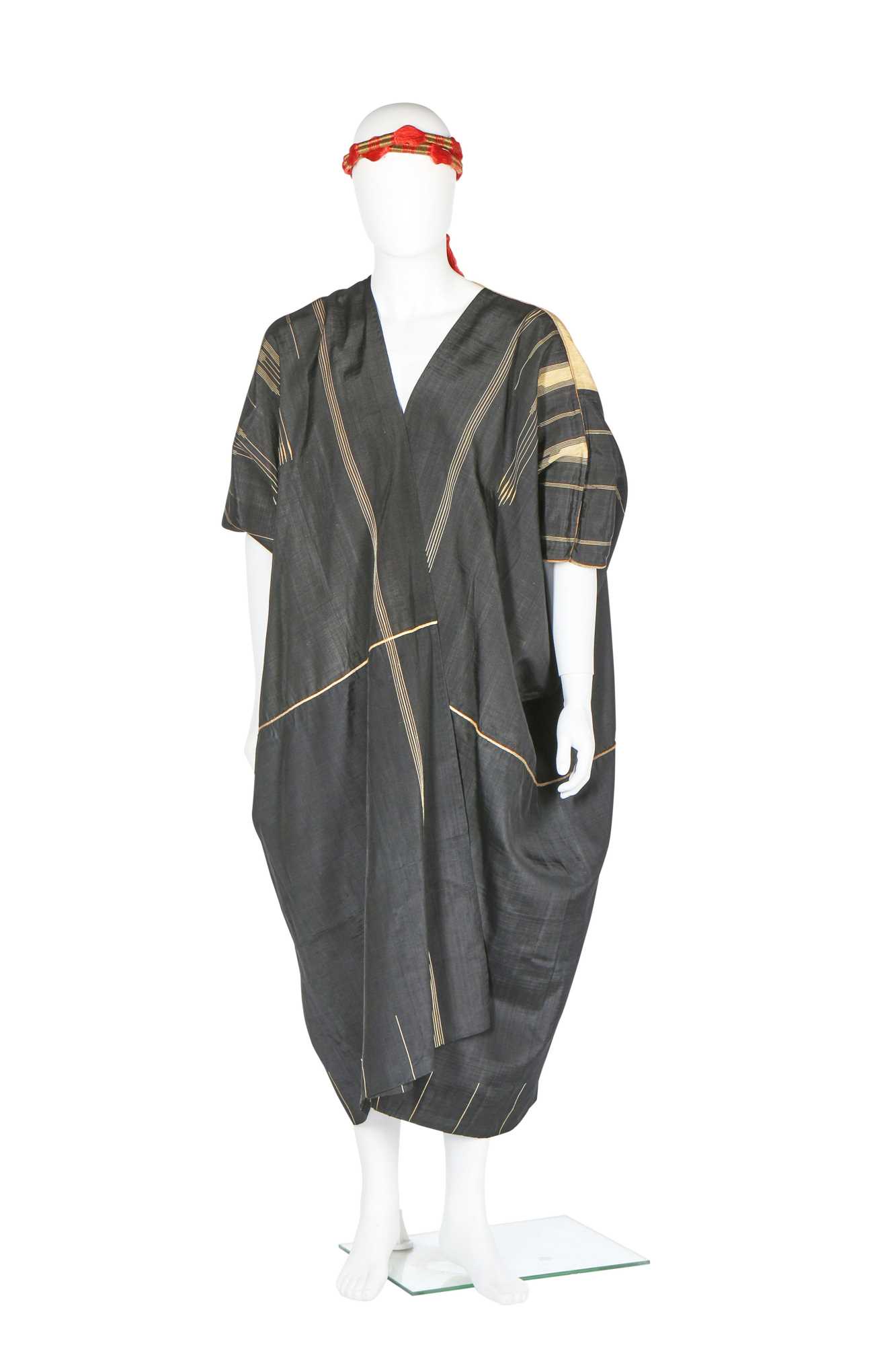 Aba Robe Lot 445 - A black and gold woven Aba robe, Syrian,