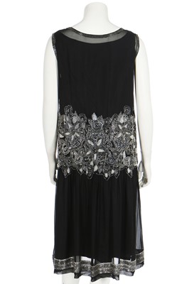 Lot 61 - A beaded black chiffon flapper dress, circa 1926