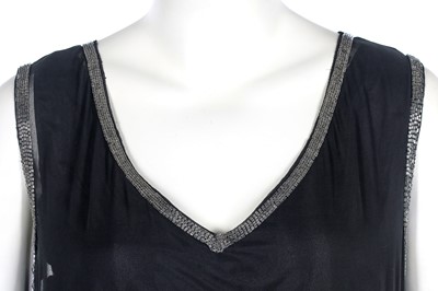 Lot 61 - A beaded black chiffon flapper dress, circa 1926