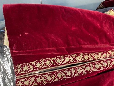 Lot 39 - A gentleman's embroidered crimson velvet court coat, late 19th century