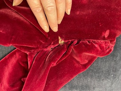 Lot 39 - A gentleman's embroidered crimson velvet court coat, late 19th century