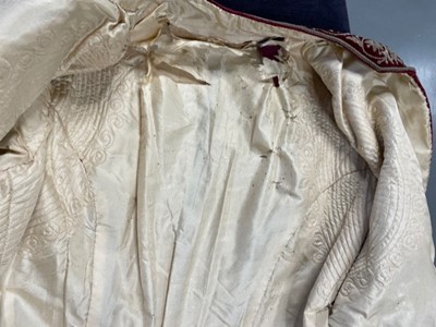 Lot 39 - A gentleman's embroidered crimson velvet court coat, late 19th century