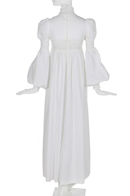 Lot 98 - A good Biba historically-inspired white cotton gown, 1966