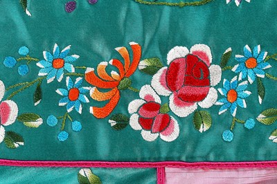 Lot 138 - A Thea Porter abaya/kaftan of magenta floral-printed chiffon, 1970s