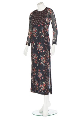 Lot 134 - A Thea Porter floral-printed cotton-gauze dress, 1971-72