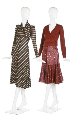 Lot 116 - A group of Biba clothing in mainly muted shades of brown, pink and blue, 1960s-70s