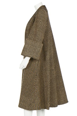Lot 123 - A good Biba swing coat of chevron-weave herringbone tweed, circa 1974