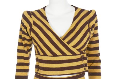 Lot 122 - A good Biba striped wool-jersey two-piece ensemble, early 1970s