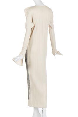 Lot 185 - Issey Miyake Pleats Please polyester dress, Guest Artist Series no.3 with Tim Hawkinson print, 1998