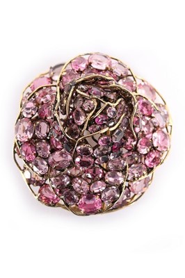 Lot 79 - An Iradj Moini rose brooch with pink oval-cut...