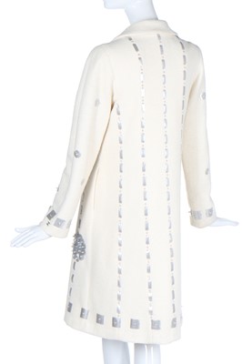 Lot 150 - A Chanel off-white bouclé cotton-blend coat, circa 2000