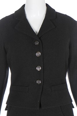 Lot 151 - A Chanel black wool-blend suit, late 1990s