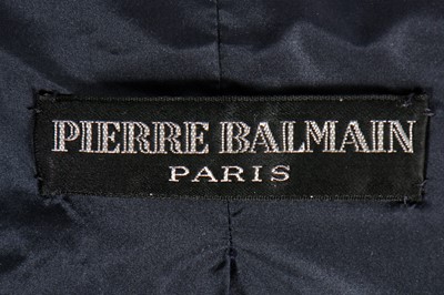 Lot 156 - A Balmain couture midnight-blue silk faille jacket, late 1990s-early 2000s