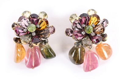 Lot 80 - A pair of Iradj Moini flower-shaped facetted...