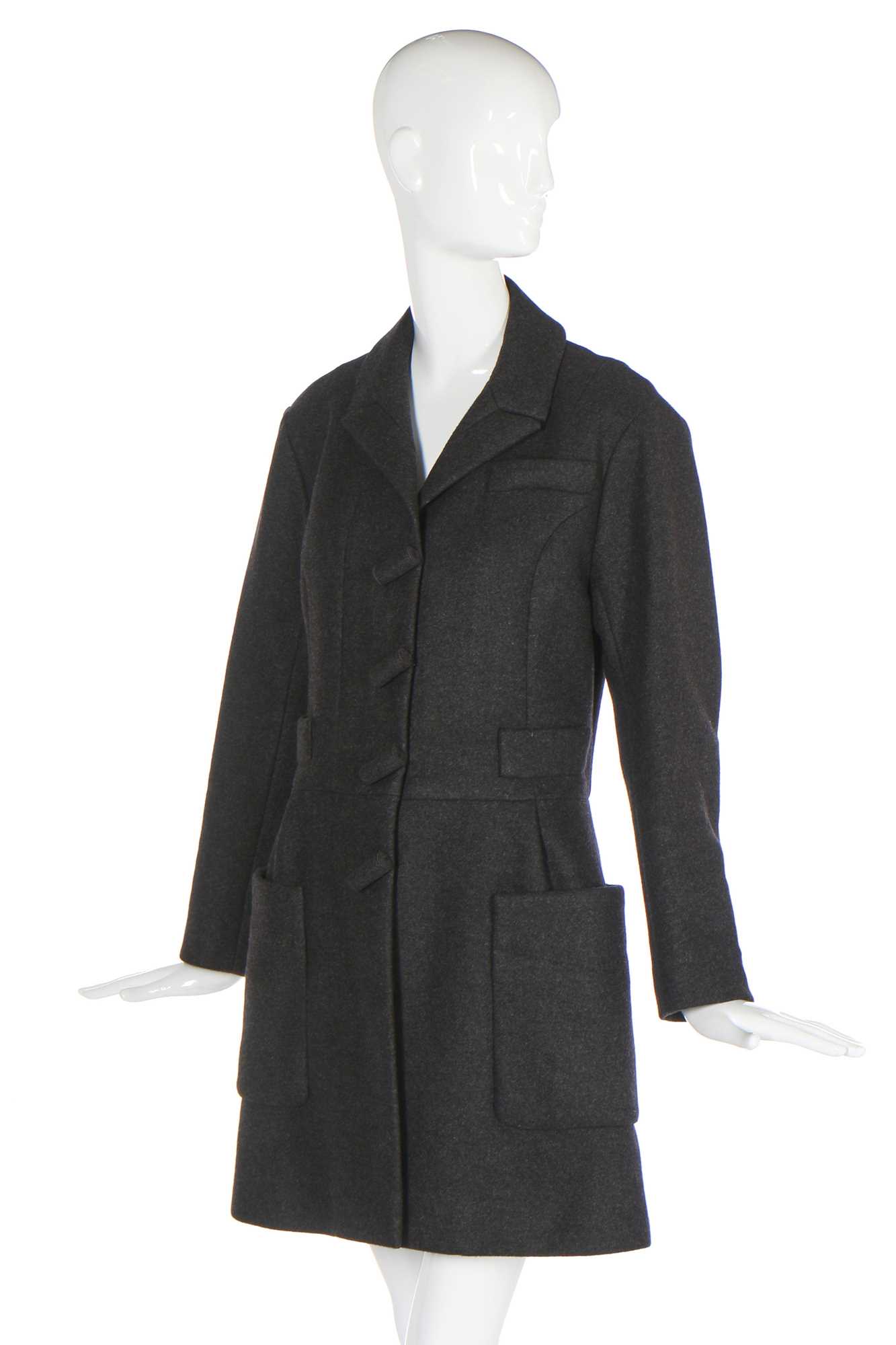 Lot 160 - A Louis Vuitton charcoal-grey wool coat,