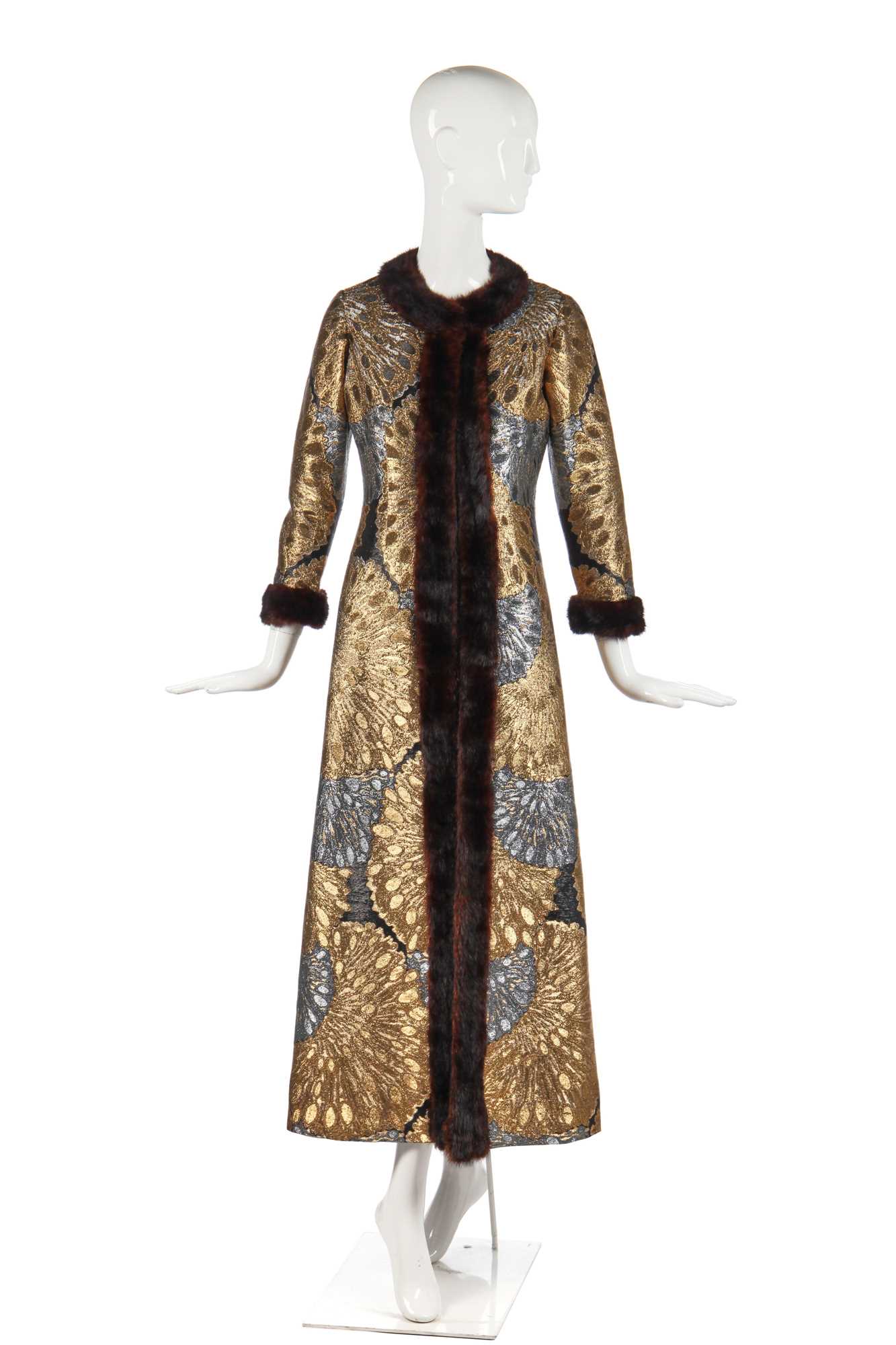 Lot 299 - An Yves Saint Laurent couture metallic brocade evening coat, Spring-Summer 1969