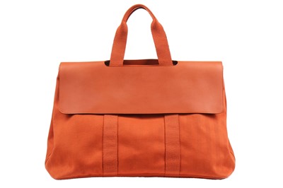 Lot 124 - An Hermès orange canvas Valparaiso weekend bag, modern