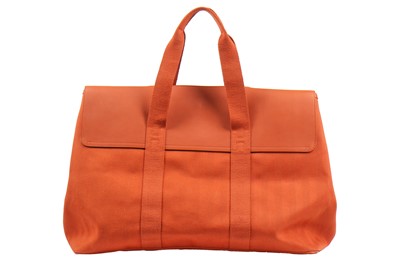 Lot 124 - An Hermès orange canvas Valparaiso weekend bag, modern