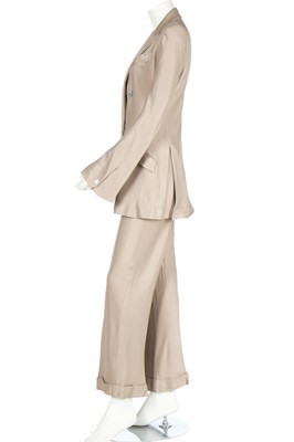 Lot 163 - A John Galliano grey satin trouser suit, 'Pin-Up, Misia Diva' collection, Spring-Summer 1995