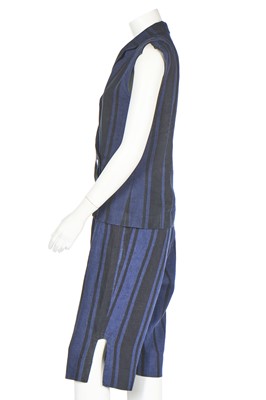 Lot 161 - A John Galliano striped cotton shorts ensemble, Spring-Summer 1990