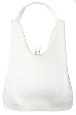 Lot 126 - An Hermès white Fjord leather Massi bag, modern