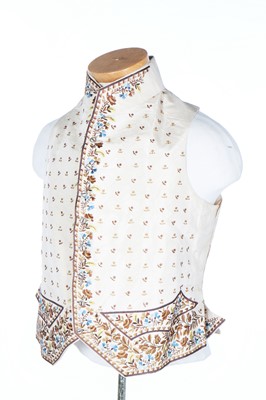 Lot 420 - A gentleman's embroidered silk waistcoat, 1830s