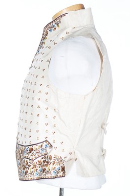 Lot 420 - A gentleman's embroidered silk waistcoat, 1830s