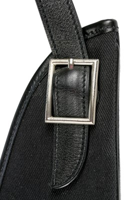 Lot 128 - An Hermès black canvas Massi bag, modern